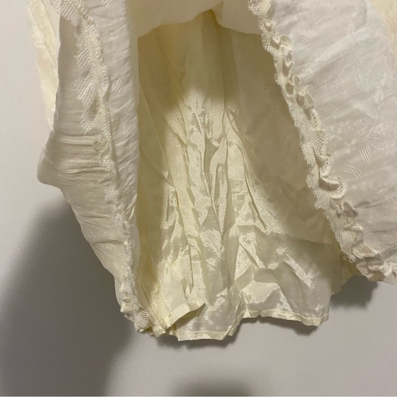 NWT Free People Cream Floral Sheer Overlay Skirt large - Picture 3 of 8